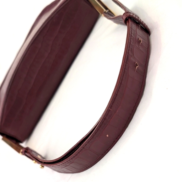 DeMellier Burgundy Croc Effect Bergen Bag - Picture 13 of 16